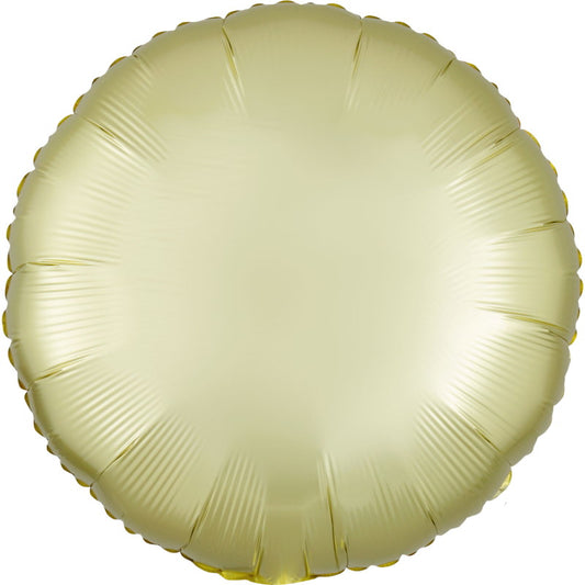 Pastel Yellow Circle Foil Balloon: Anagram Satin Luxe 18 inch | Party Save Smile