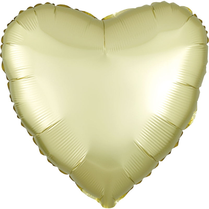Pastel Yellow Heart Foil Balloon - Anagram Satin Luxe | Party Save Smile