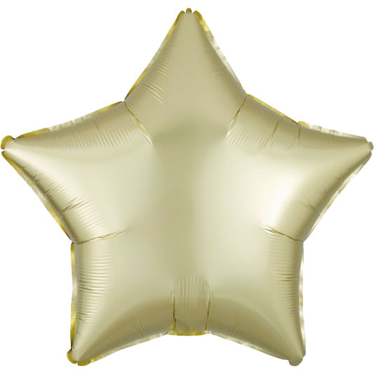 Pastel Yellow Star Foil Balloon - Anagram Satin Luxe 18 Inch | Party Save Smile
