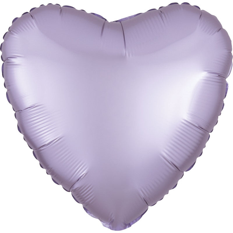 Lilac Heart Foil Balloons - Anagram Satin Luxe 18 Inch | Party Save Smile