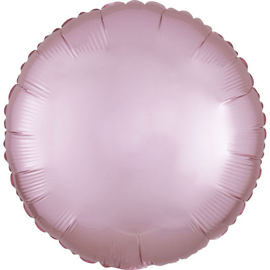 Baby Pink Round Satin Luxe Foil Balloon Anagram 18 inches | Party Save Smile