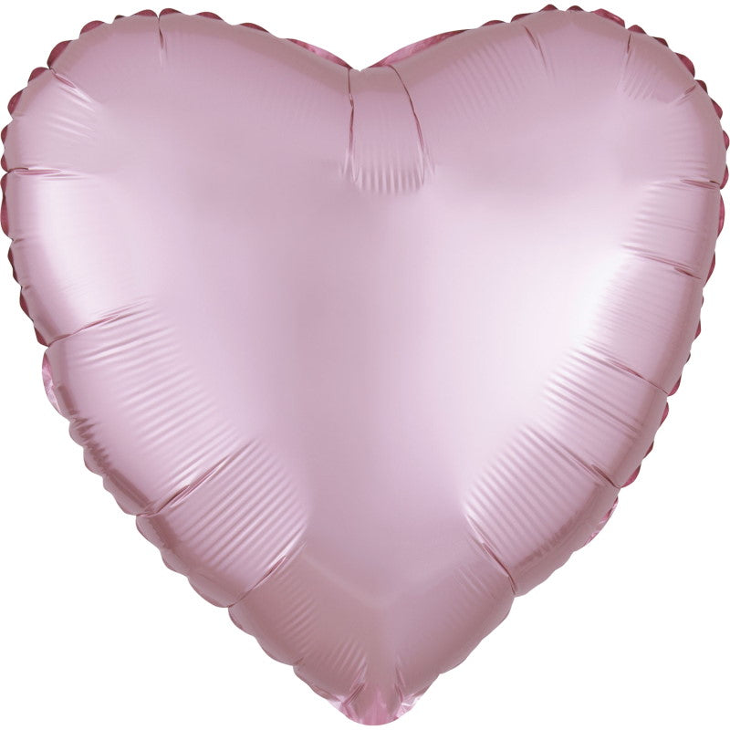 Pink Heart Foil Balloons - Anagram Satin Luxe 18 inch | Party Save Smile