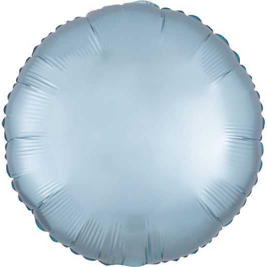 Pastel Blue Circle Foil Balloon - Anagram Satin Luxe 18 Inch | Party Save Smile