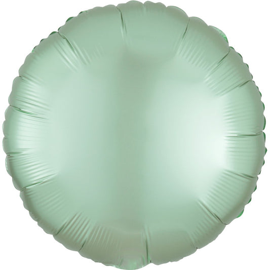 Satin Mint Green Foil Balloons - 18 inch Circle | Party Save Smile