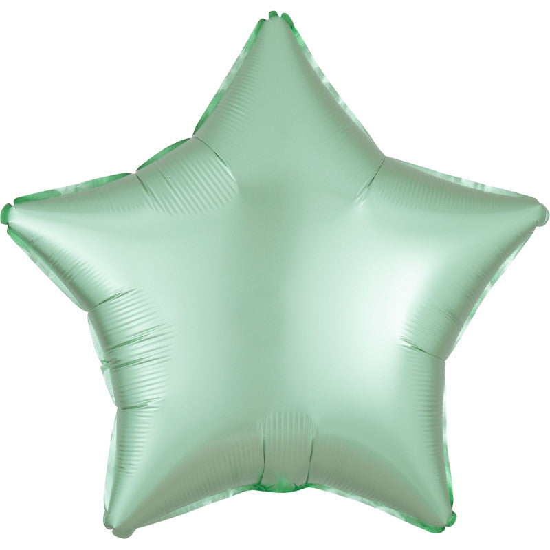 Mint Green Helium Balloons - Anagram Star Satin Luxe 18 Inch | Party Save Smile