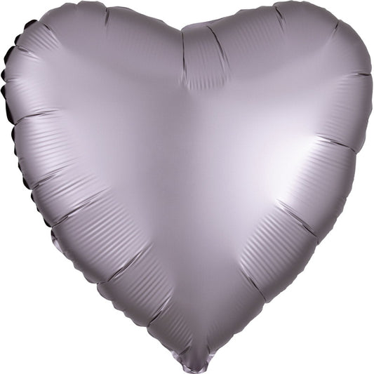 Greige Heart Foil Balloon: Anagram Satin Luxe 18 inch | Party Save Smile