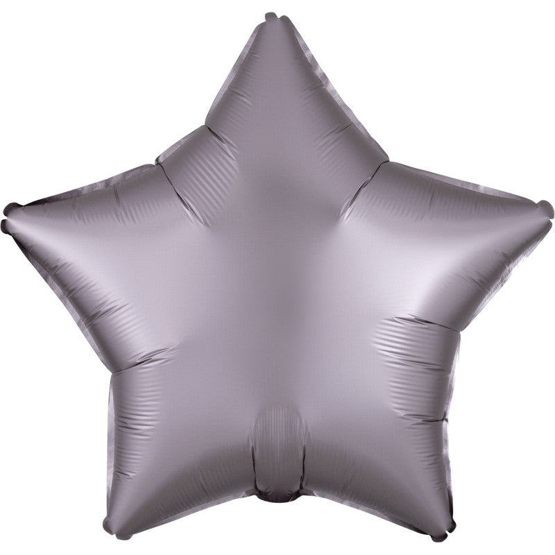 Greige Star Foil Balloons - Anagram Satin Luxe 18 Inches | Party Save Smile