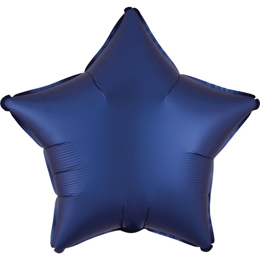 Satin Navy Blue Star Foil Balloons Anagram 18 inches | Party Save Smile