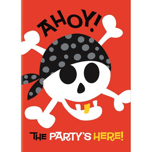 Fun Pirate Invitations Pack of 8 Invites with Envelopes