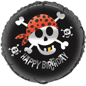 Black Pirate Happy Birthday Foil Balloon 18 Inches