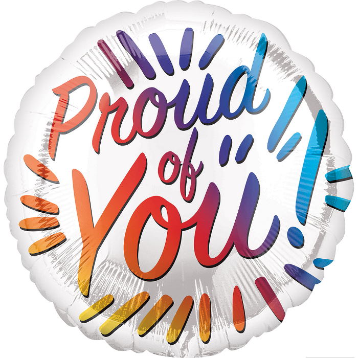 Proud Of You Rainbow Foil Balloon 18 Inches | Party Save Smile