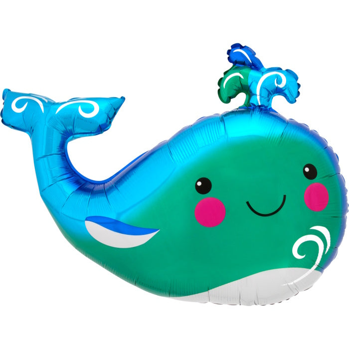 Happy Whale Foil Balloon 34 inches | Party Save Smile
