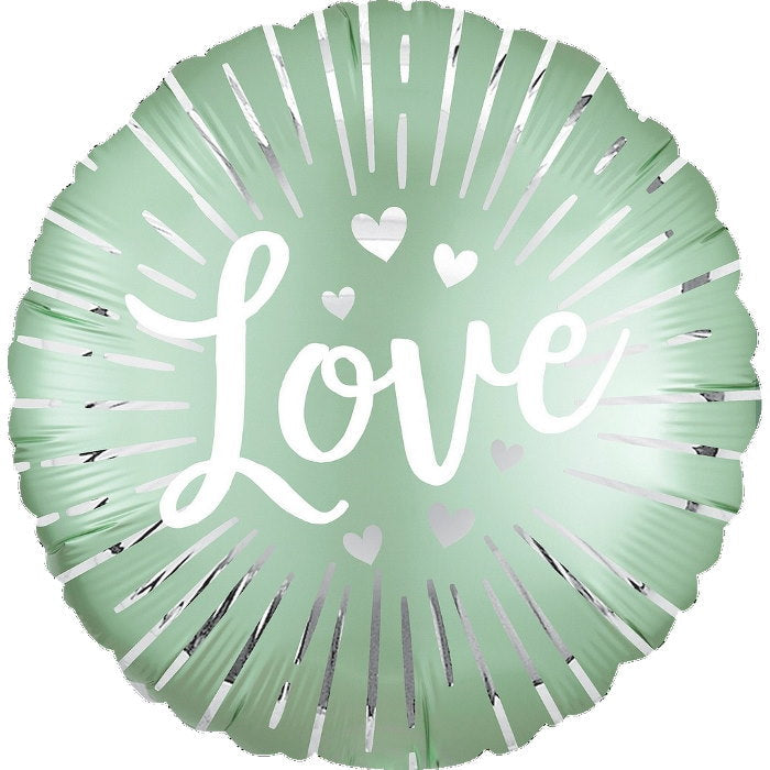 Mint Satin Love Burst Foil Balloon 18 Inch | Party Save Smile