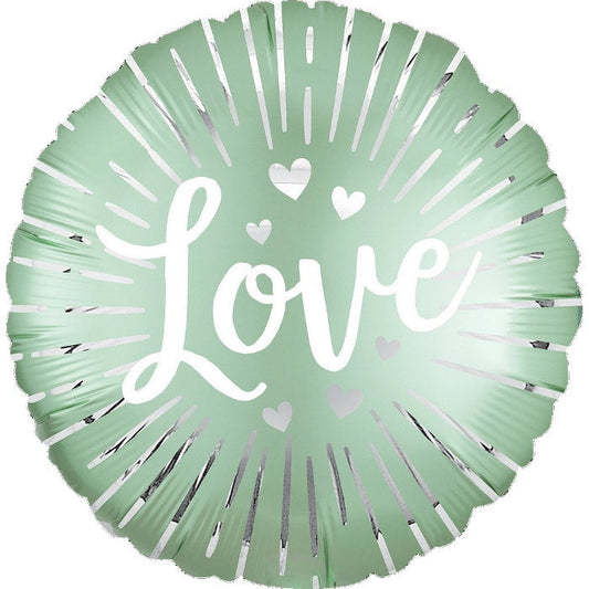 Mint Satin Love Burst Foil Balloon 18 Inch | Party Save Smile
