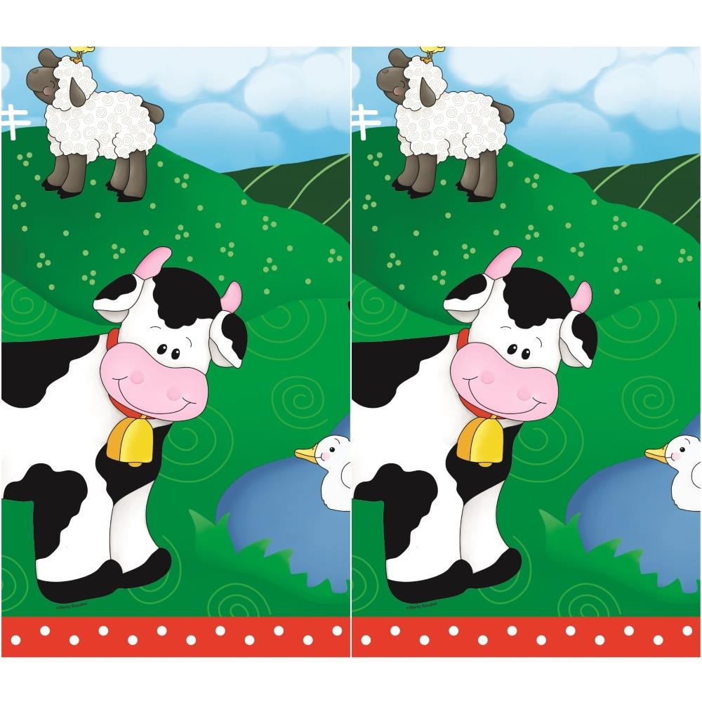 Farm Animal Print Plastic Tablecloth 138 x 213cm | Party Save Smile