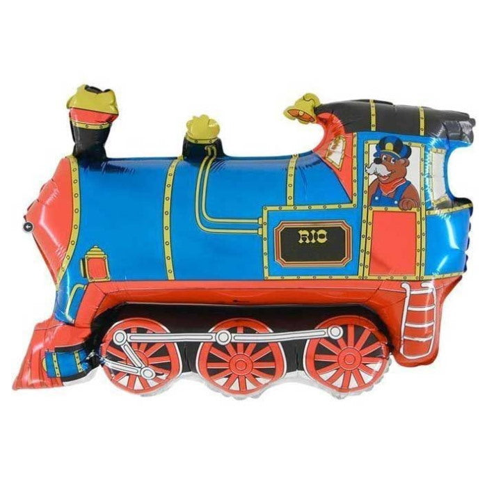 Blue Train Foil Balloon 30 inches | Party Save Smile