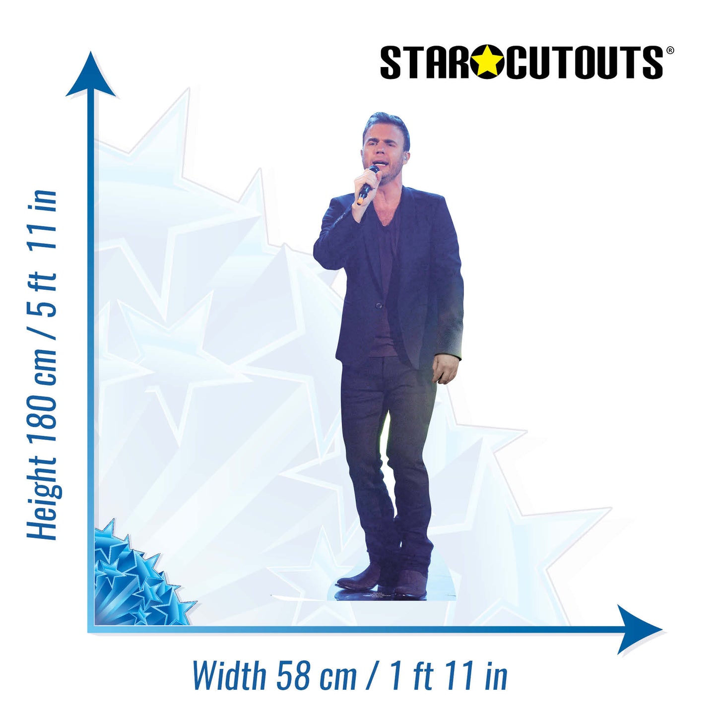 Gary Barlow Cardboard Cutout in a Suit Height 180cm Lifesize - Party Save Smile
