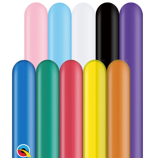 Qualatex 160Q Traditional Assortment Modelling Balloons Pack of 100 | Party Save Smile