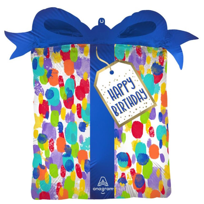 Artist Dots Painterly Birthday Foil Balloon 27 inches | Party Save Smile