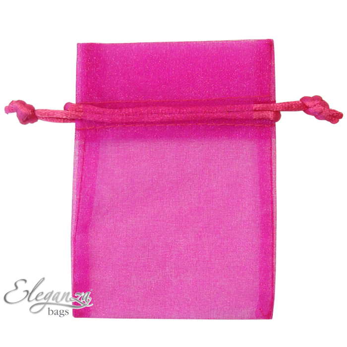Hot Pink Organza Bags Pack of 10 | Party Save Smile