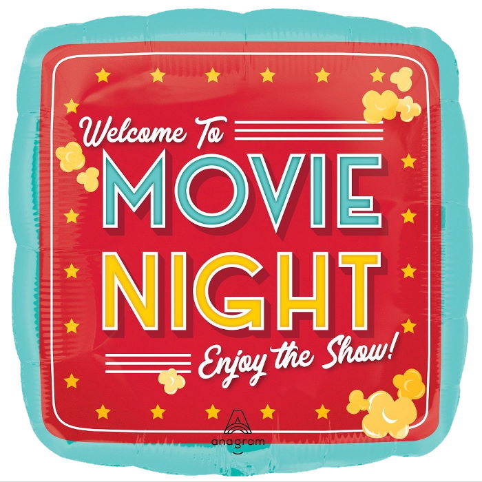 Movie Night Popcorn Foil Balloon 18 Inches | Party Save Smile