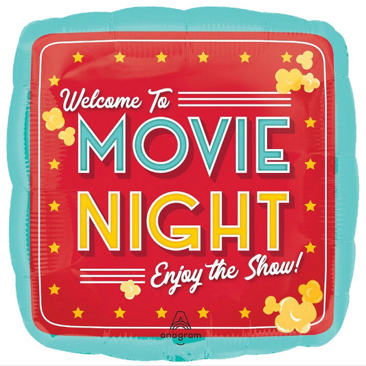 Movie Night Popcorn Foil Balloon 18 Inches | Party Save Smile