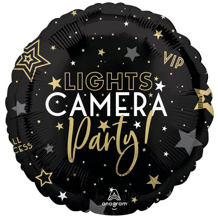 Lights Camera Party Foil Balloon 18 Inches | Party Save Smile