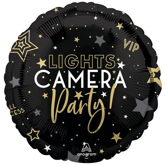 Lights Camera Party Foil Balloon 18 Inches | Party Save Smile