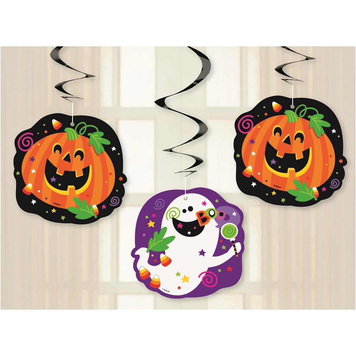 Hanging Halloween Decorations Pumpkin & Ghost Pack of 3 | Party Save Smile
