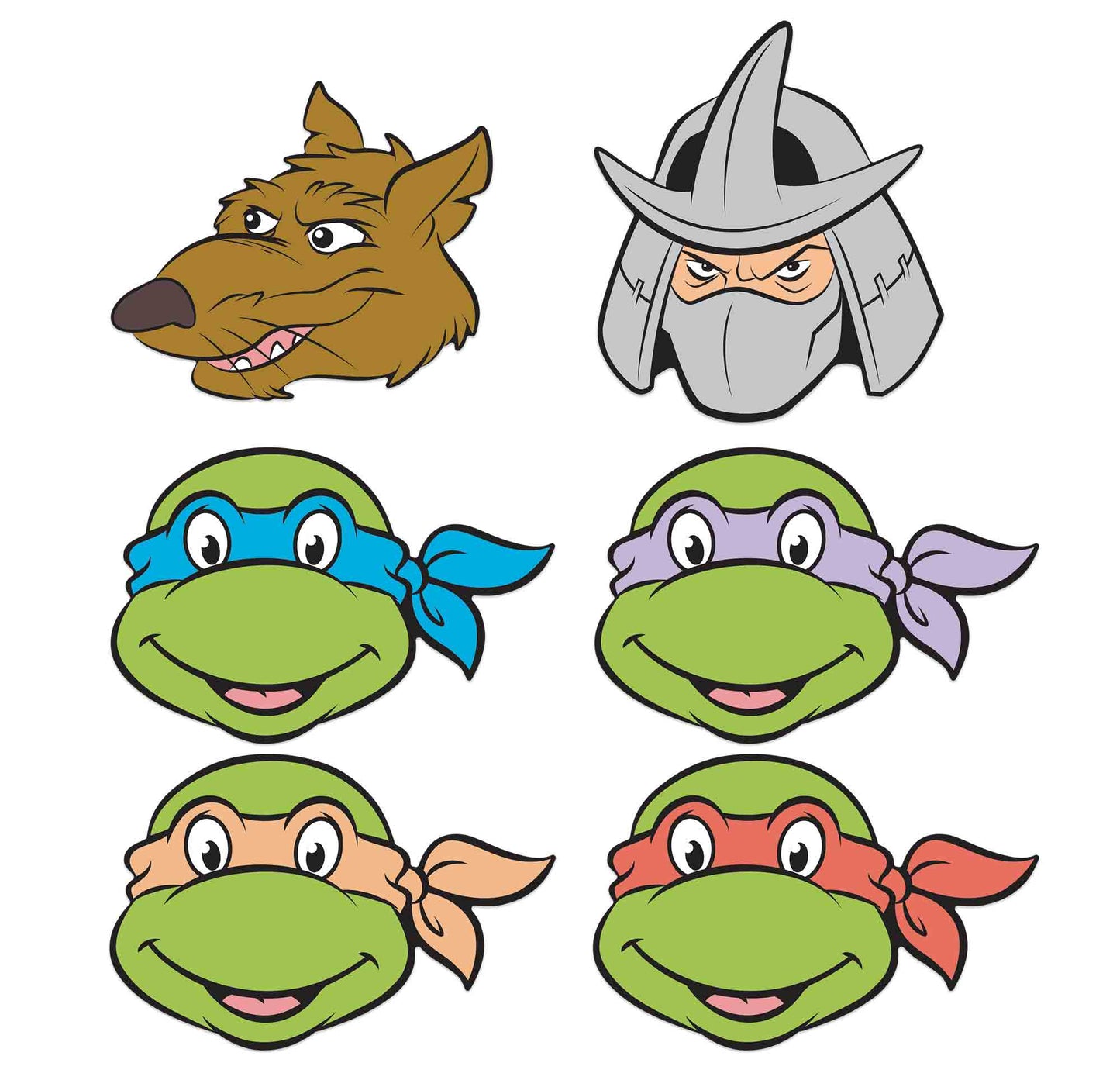 Teenage Mutant Ninja Turtles Face Masks Cardboard (6 Pack)