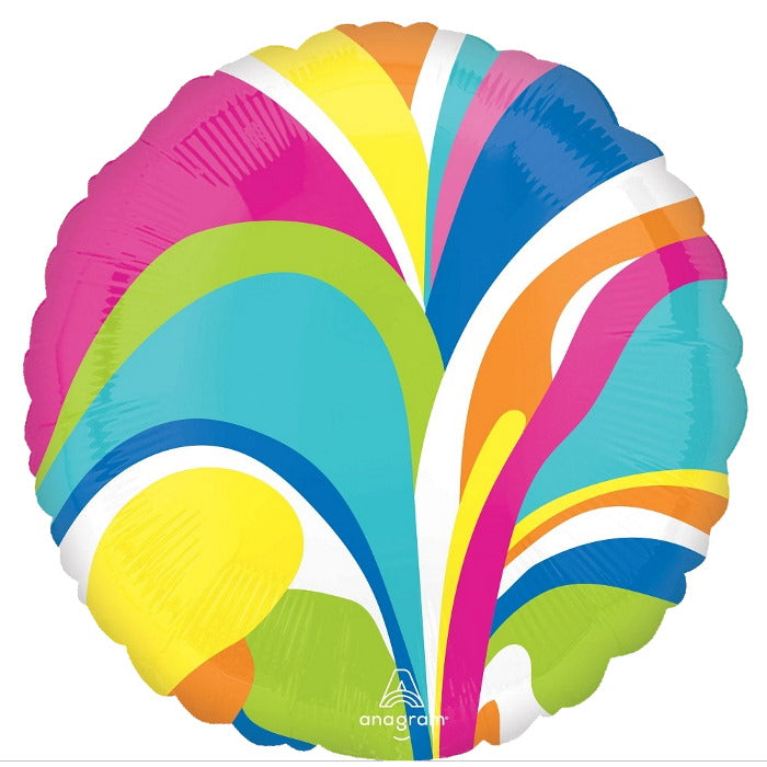 Vibrant Marble Round Foil Balloon 18 Inches | Party Save Smile