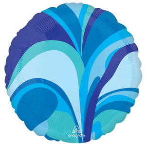 Blue Marble Round Foil Balloon 18 Inch