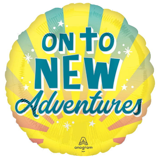 On To New Adventures Foil Balloon 18 inches | Party Save Smile