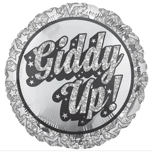 Disco Western Giddy Up Foil Balloon 18 Inches