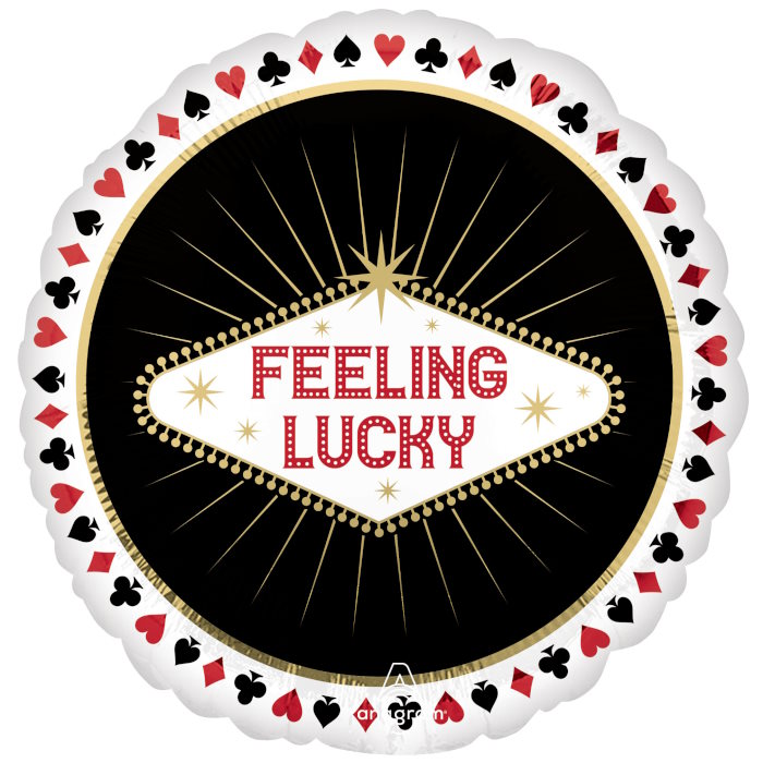 Feeling Lucky Casino Foil Balloon 18 Inches | Party Save Smile