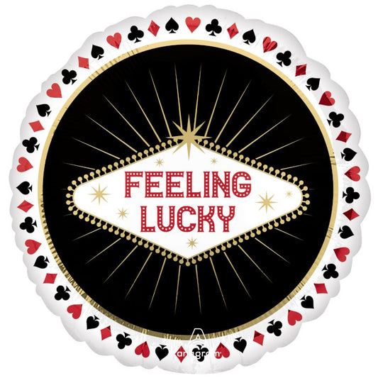 Feeling Lucky Casino Foil Balloon 18 Inches | Party Save Smile