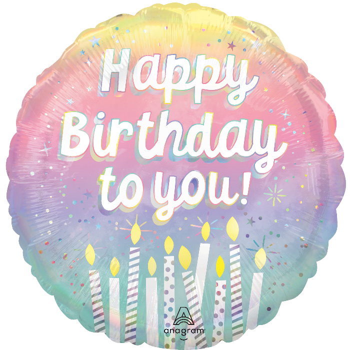 Birthday Cake Candles Happy Birthday To You Foil Balloon 18 inches | Party Save Smile