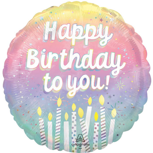 Birthday Cake Candles Happy Birthday To You Foil Balloon 18 inches | Party Save Smile