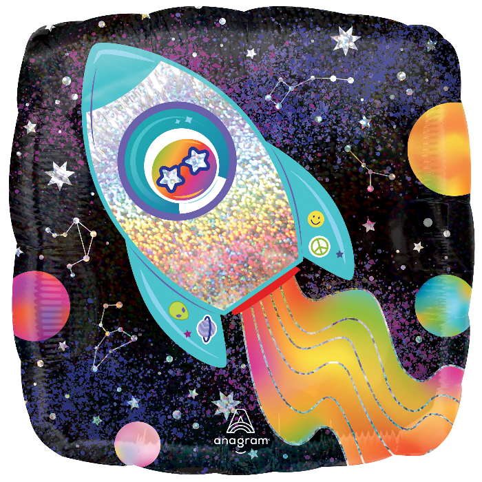 Outer Space Rocket Foil Balloon 18 inches | Party Save Smile