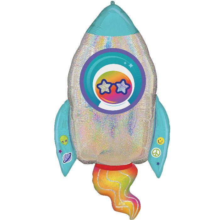 Outer Space Rocket Foil Balloon 29 inches | Party Save Smile