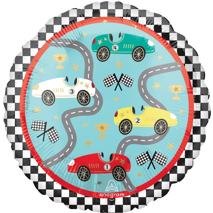 Race Cars Foil Balloon 18 inches | Party Save Smile