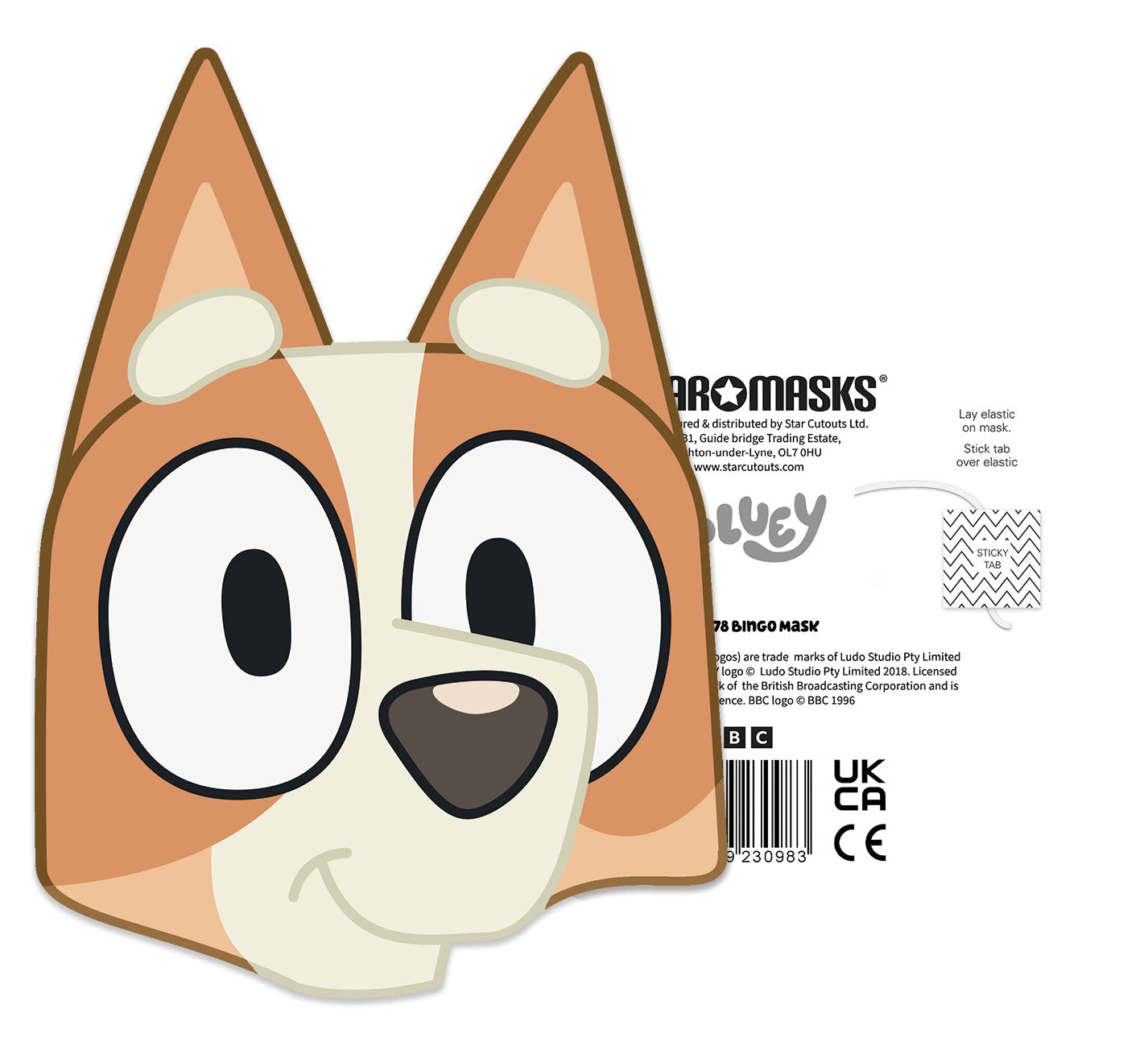 Bluey Bingo Face Mask - Single Card Face Mask