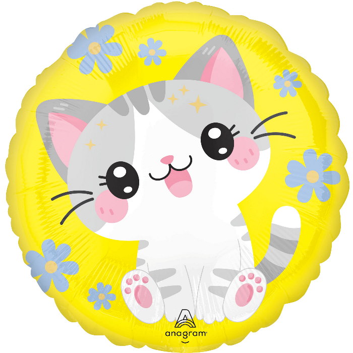 Kawaii Kitten Foil Balloon 18 inches | Side 2