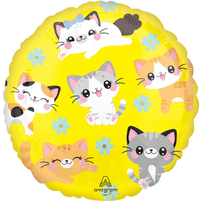 Kawaii Kitten Foil Balloon 18 inches | Party Save Smile