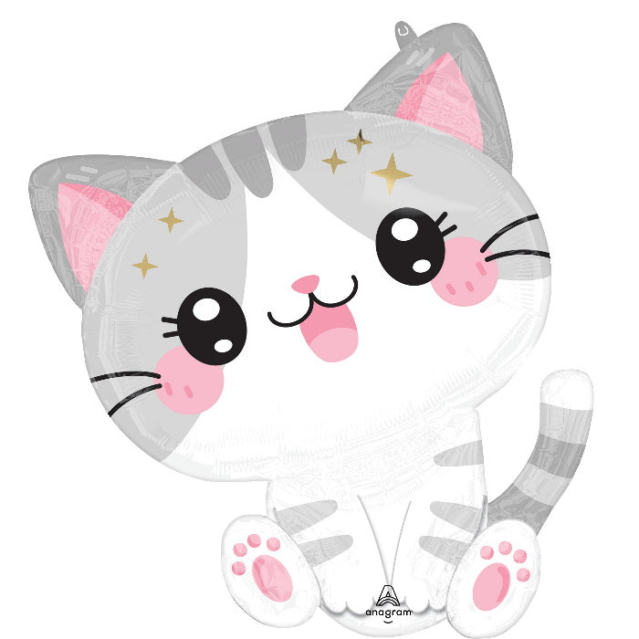 Kawaii Kitten Foil Balloon 24 inches | Party Save Smile