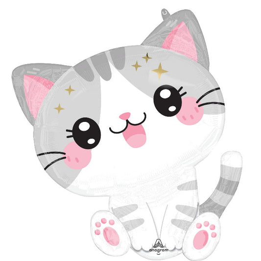 Kawaii Kitten Foil Balloon 24 inches | Party Save Smile