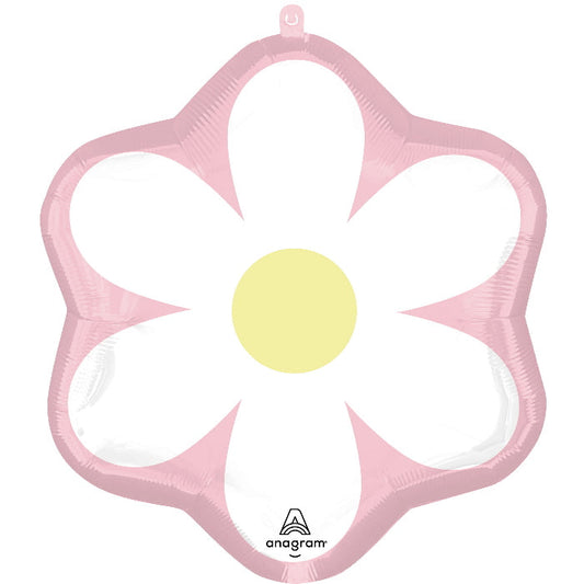 Pink Daisy Foil Balloon 22 inches | Party Save Smile