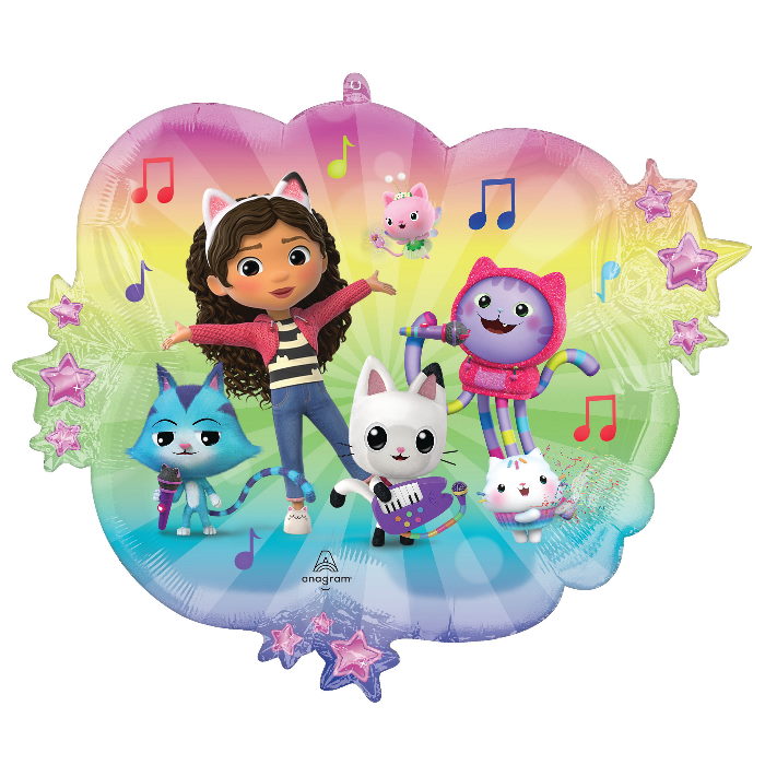 Gabby's Dollhouse & Friends Foil Balloon 28 inches | Party Save Smile