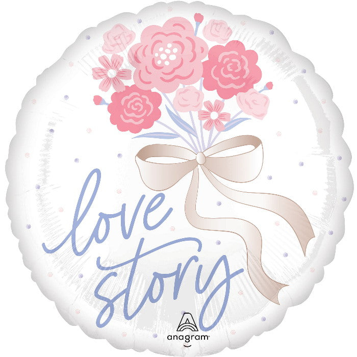 Floral Wedding Tying the Knot Foil Balloon 18 inches | Side 2