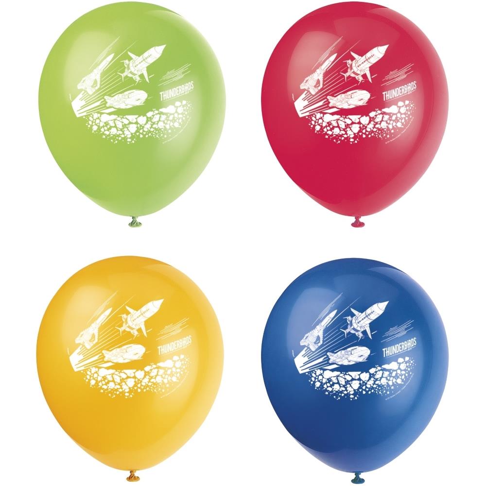 Thunderbirds 12 inch Party Latex Balloons Pack of 8 | Party Save Smile